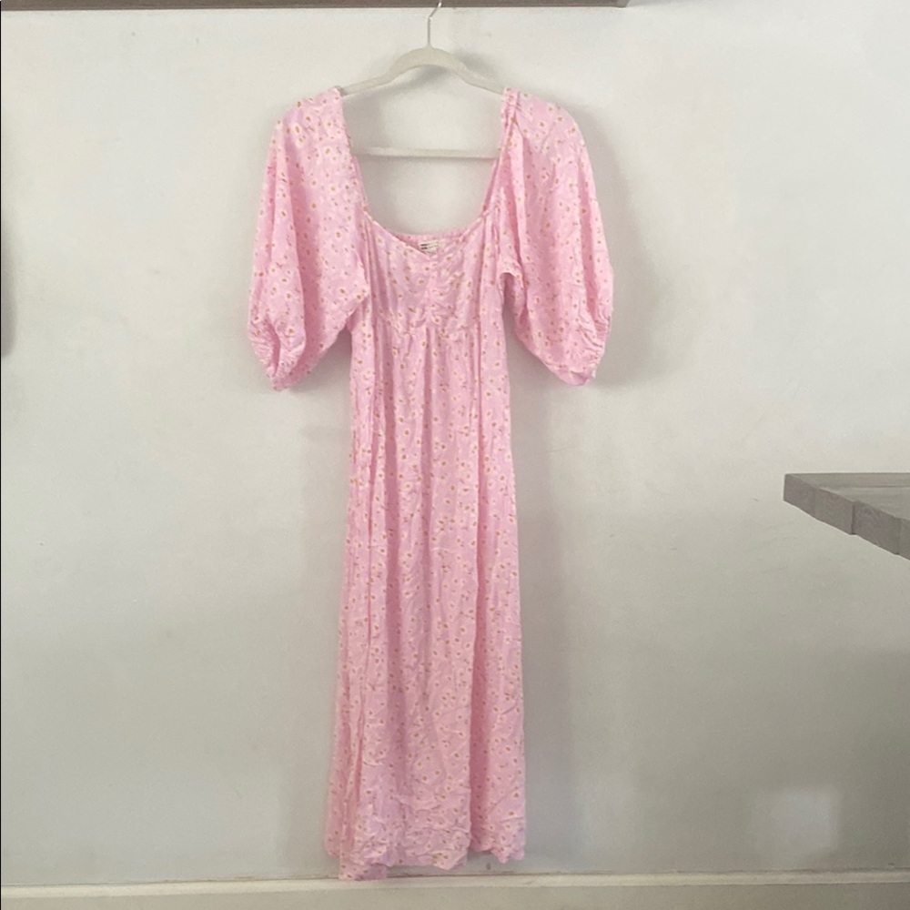 Billabong Pink Top with Yellow Floral Design